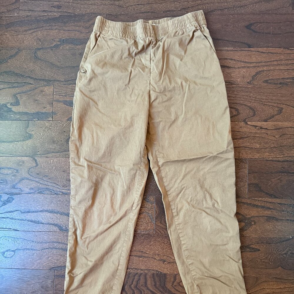 Everlane Easy Chino in tan elastic waist crop pant, size 8